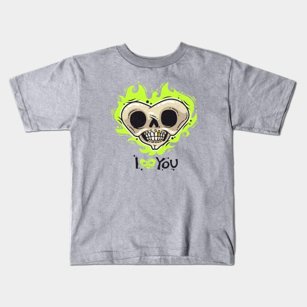 Burning Dead Heart Loves You Kids T-Shirt by Voysla